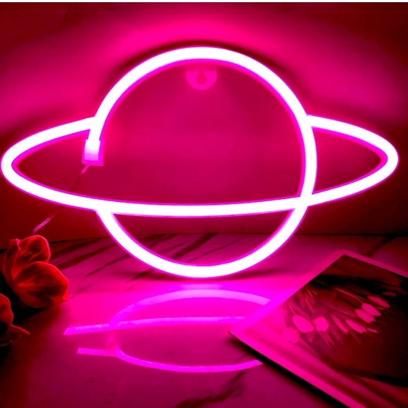 Galaxy Planet Neon Pink Universe/Galaxy/Outer Space Room/Dorm Science Cute Decor - Picture 2 of 6